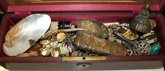 Etui case, costume jewellery and other items